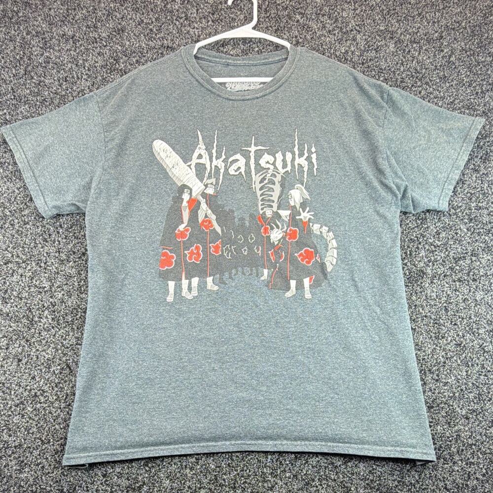 Naruto Shippuden Akatsuki Graphic T Shirt Mens XL Gray Ripple Junction Anime